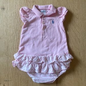 Ralph Lauren Baby Girls Polo dress with matching bottoms 9M EUC